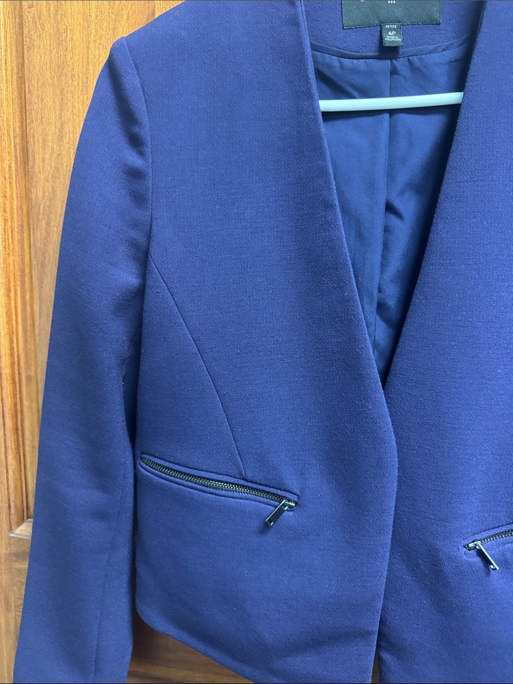 Banana Republic Deep Purple Open-Front Cropped Blazer - Picture 4 of 6
